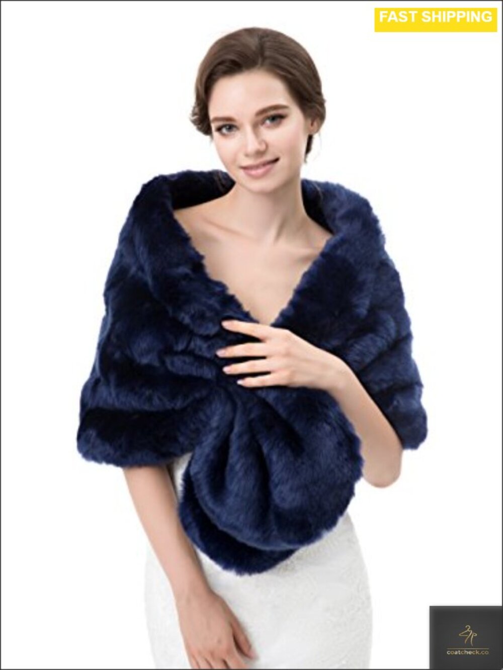 Faux Fur Shawl Coat Jacket Winter Wedding Party Wrap Hand Wash